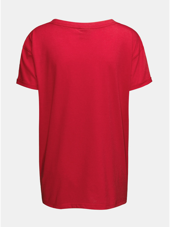 Sam 73 Rdeča ženska majica s potiskom SAM 73