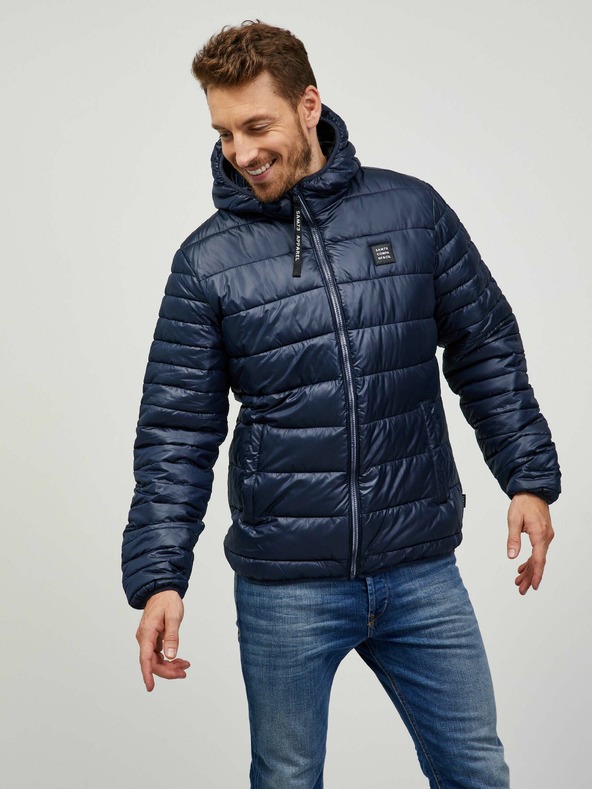 Sam 73 Temno modra moška zimska prešita jakna Sam 73