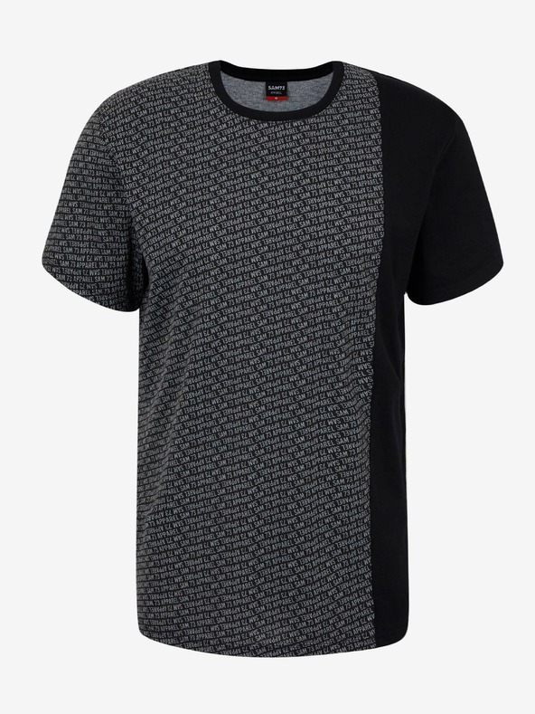 Sam 73 Črna moška vzorčasta majica SAM 73 Paul