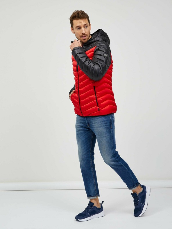 Sam 73 Črno-rdeča moška prešita jakna SAM 73 Ulrik