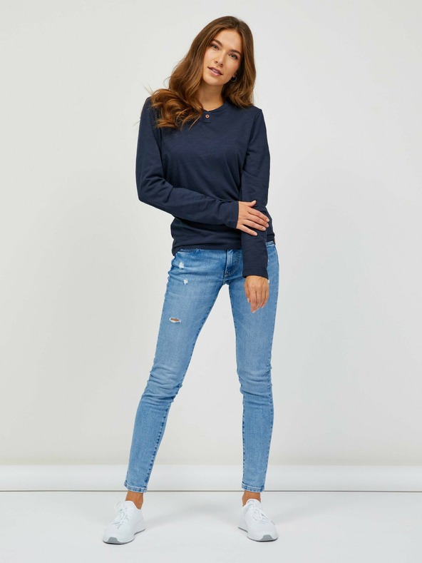 Sam 73 Temno modra ženska majica z dolgimi rokavi SAM 73 Naivara