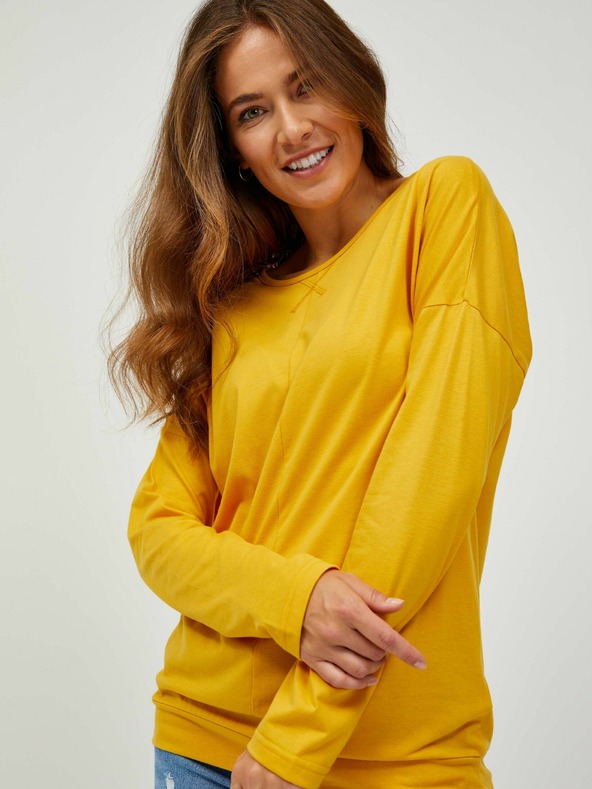 Sam 73 Rumena ženska majica z dolgimi rokavi SAM 73 Azuka