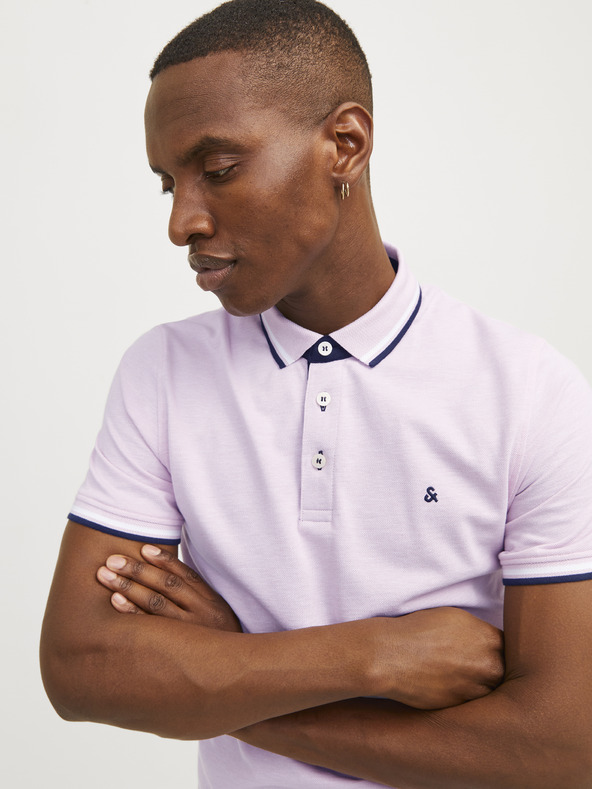 Jack & Jones Svetlo rožnata moška polo majica Jack & Jones