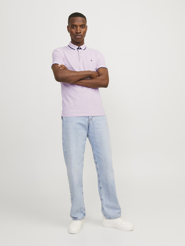 Jack & Jones Svetlo rožnata moška polo majica Jack & Jones
