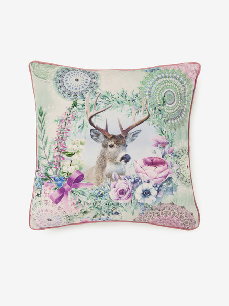 HIP 48 x 48 cm - zelena in roza obojestranska blazina HIP Romini