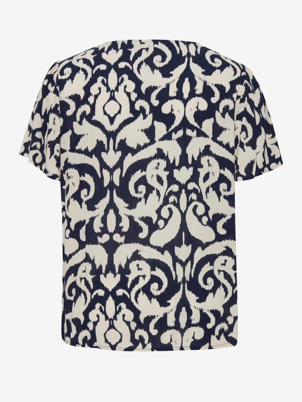 Fransa Modro-smetanova ženska vzorčasta bluza Fransa