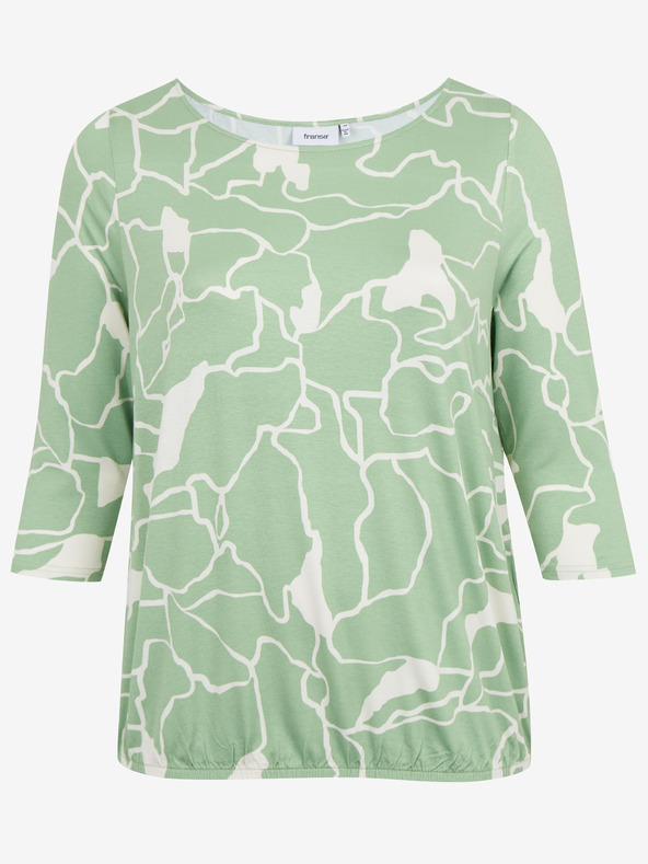 Fransa Ženska bluza z belim in zelenim vzorcem Fransa