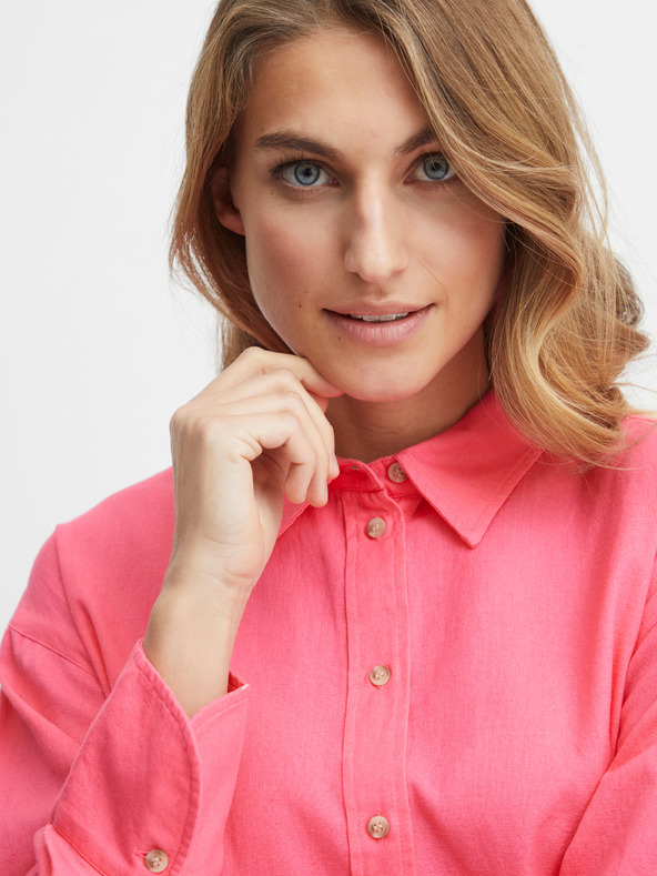 Fransa Rožnata ženska dolga srajca s platnom Fransa