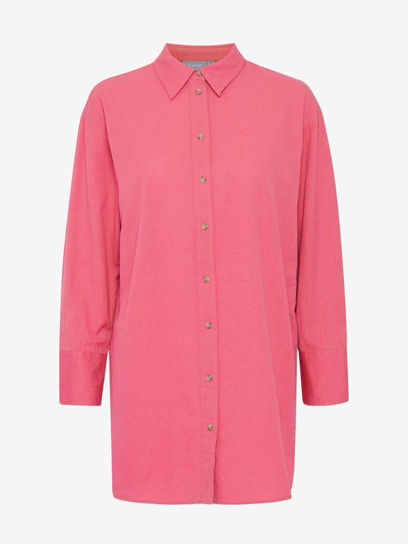 Fransa Rožnata ženska dolga srajca s platnom Fransa