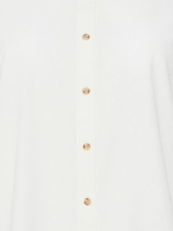 Fransa Bela ženska srajca iz lanene mešanice Fransa