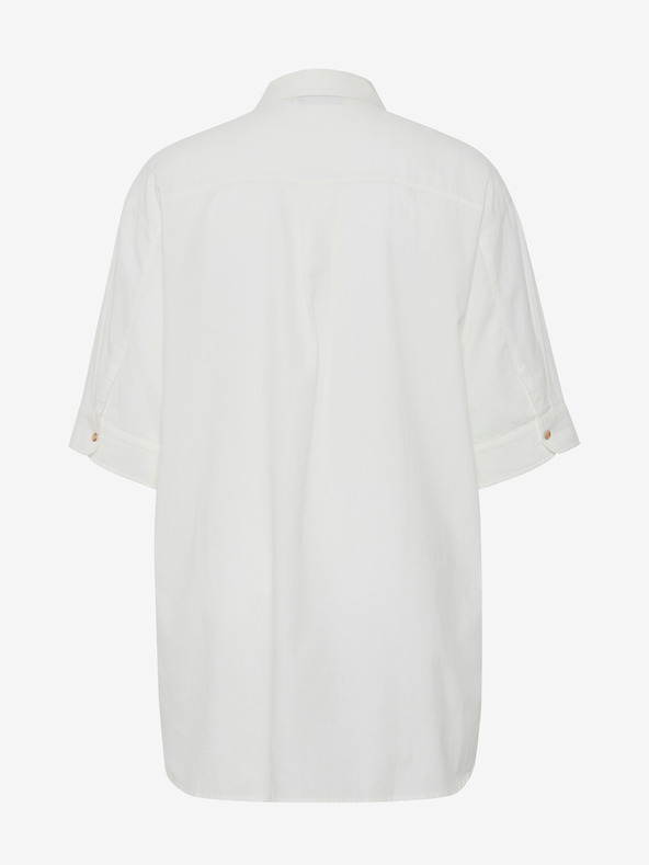 Fransa Bela ženska srajca iz lanene mešanice Fransa