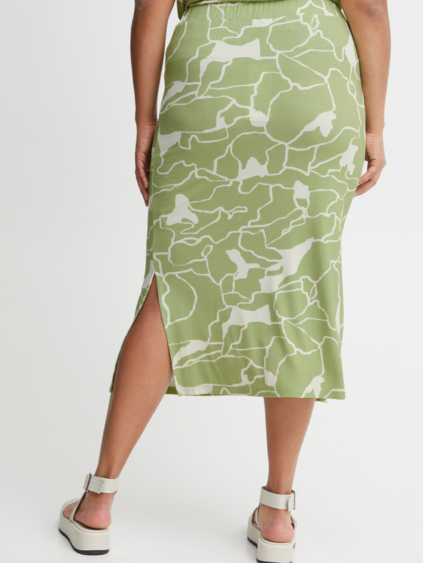 Fransa Belo-zelena vzorčasta ženska krila Midi Fransa