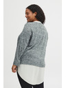Fransa Ženski sivi žičnati pulover z vložkom za srajco Fransa