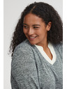 Fransa Ženski sivi žičnati pulover z vložkom za srajco Fransa