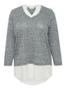 Fransa Ženski sivi žičnati pulover z vložkom za srajco Fransa