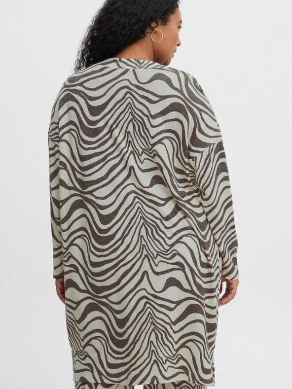 Fransa Ženska rjavo-bela vzorčasta jopica Fransa