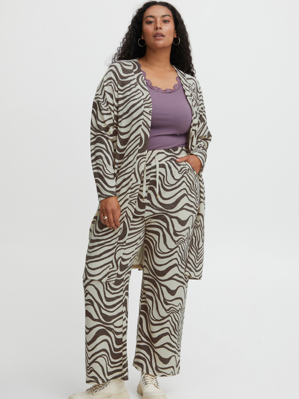 Fransa Ženska rjavo-bela vzorčasta jopica Fransa