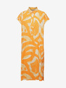 Fransa Bela in oranžna ženska vzorčasta midi obleka z žepi Fransa