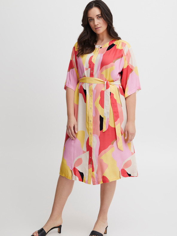 Fransa Bela in rožnata ženska vzorčasta srajčna obleka Fransa