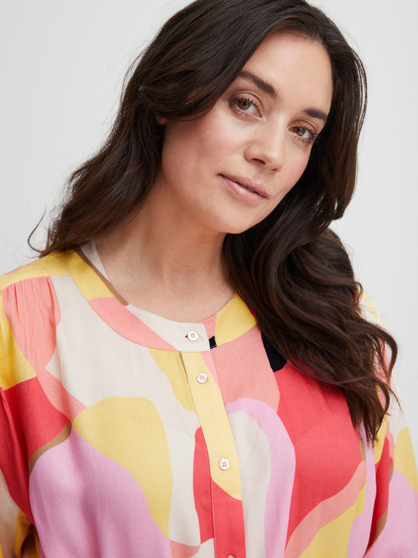 Fransa Bela in rožnata ženska vzorčasta srajčna obleka Fransa