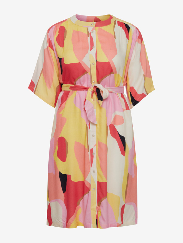 Fransa Bela in rožnata ženska vzorčasta srajčna obleka Fransa