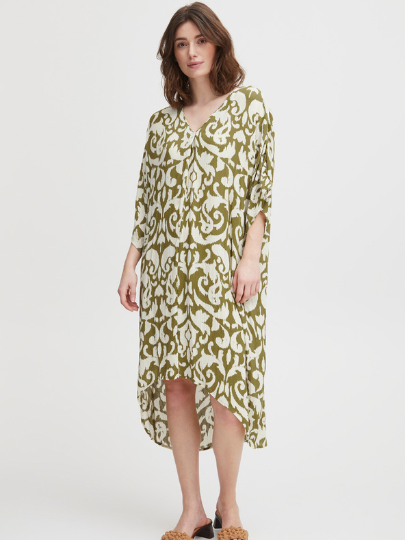 Fransa Bela in kaki ženska srajčna obleka z vzorcem Fransa