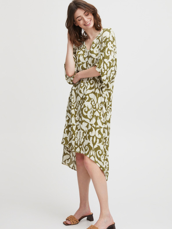 Fransa Bela in kaki ženska srajčna obleka z vzorcem Fransa