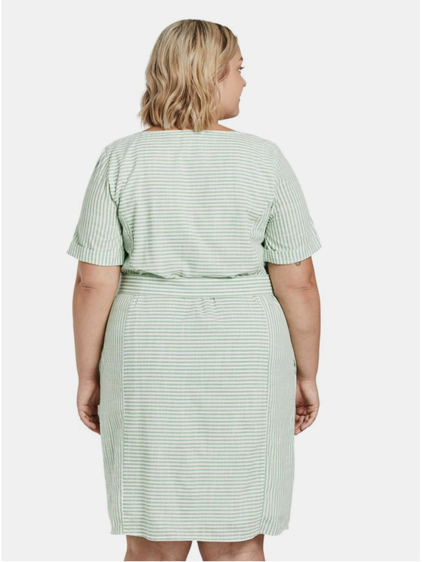 My True Me Tom Tailor Svetlo zelena ženska črtasta obleka My True Me Tom Tailor