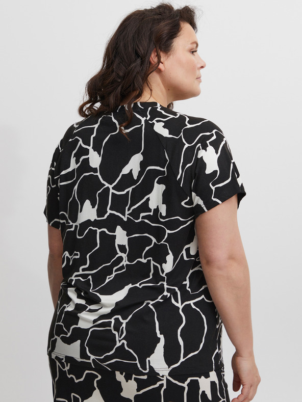 Fransa Belo-črna ženska vzorčasta majica Fransa