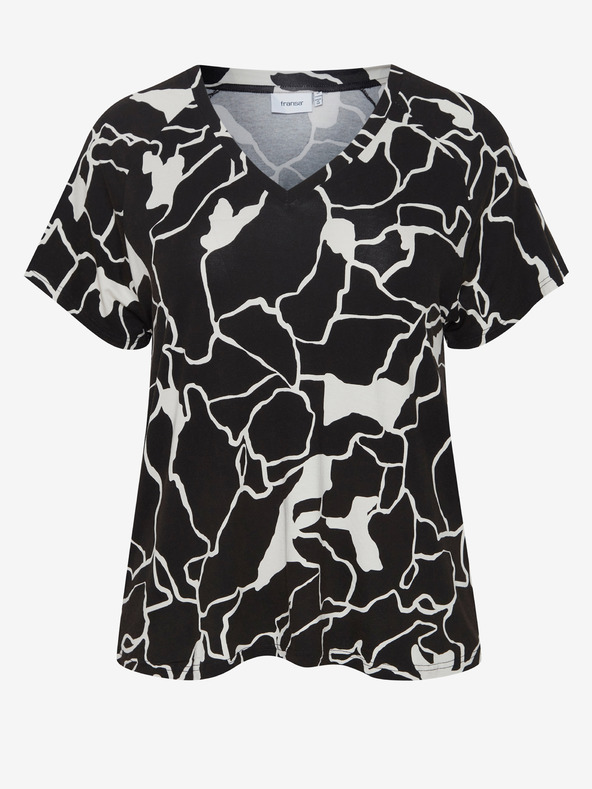 Fransa Belo-črna ženska vzorčasta majica Fransa