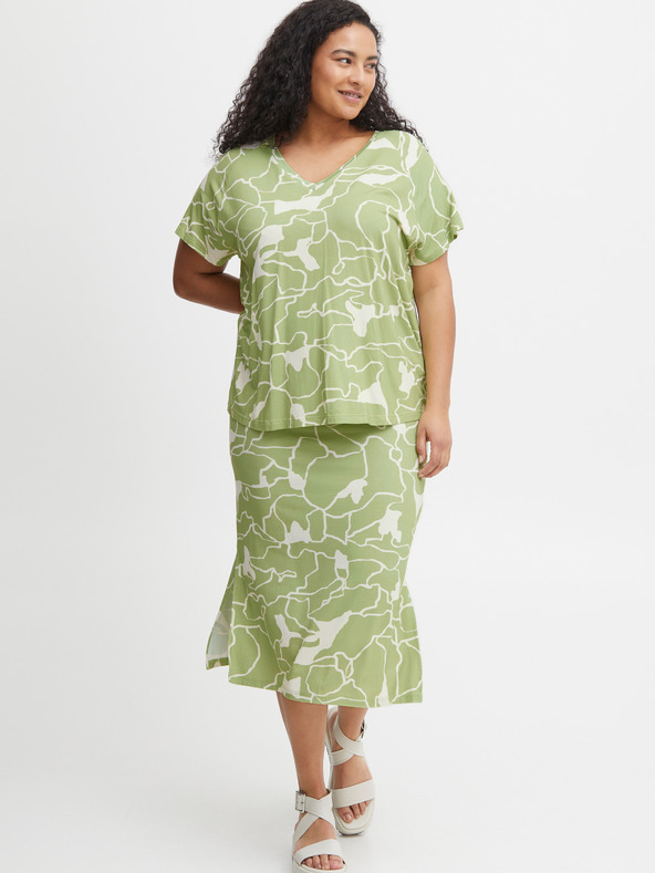 Fransa Bela in zelena ženska vzorčasta majica Fransa