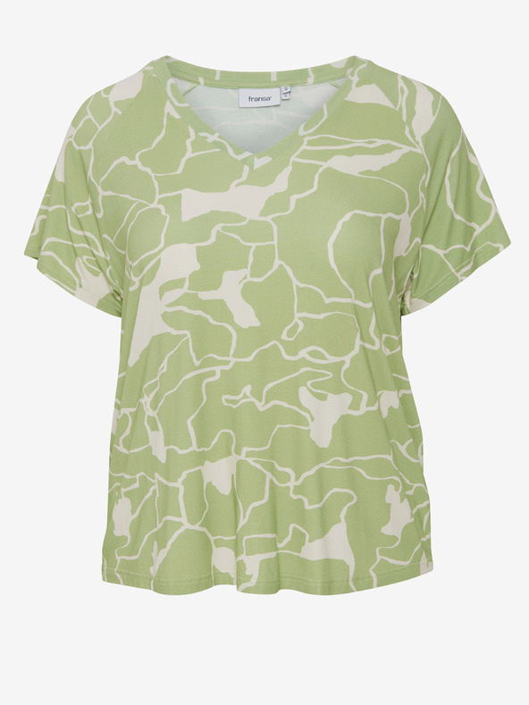 Fransa Bela in zelena ženska vzorčasta majica Fransa