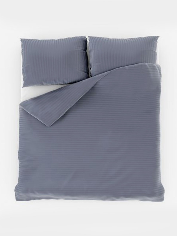 Kvalitex Satenasto podaljšano posteljnino s progami 140x220, 70x90cm TEMNO SIVA